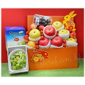 M3  日本生果籃 - 岡山晴王綠葡萄、日本水晶梨、日本蘋果 